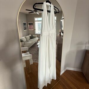 Elegant White Halter Maxi Dress